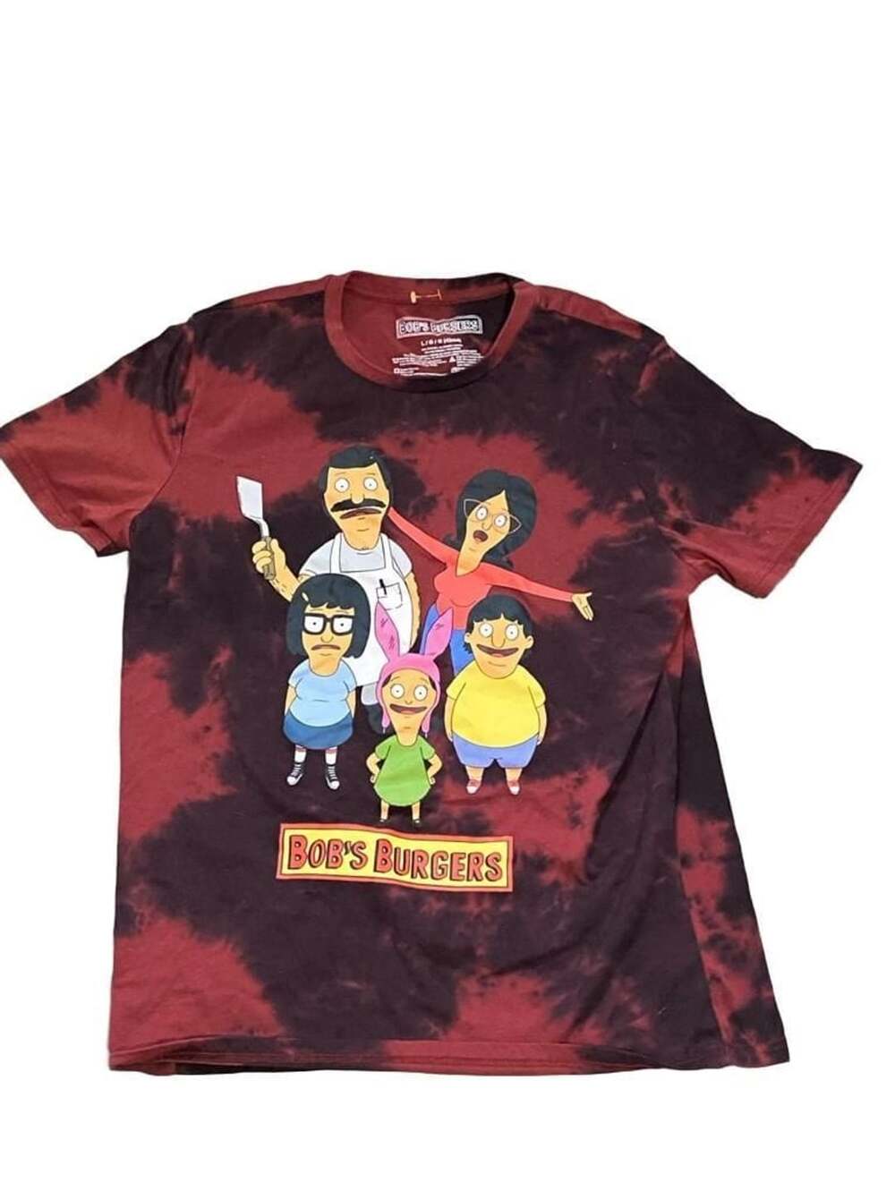 Bob's Burgers Belcher Family Red & Black Tie Dye T-shirt